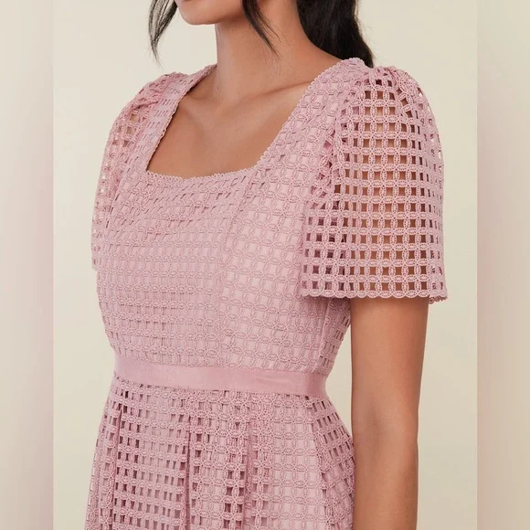 Rachel Parcell Lace Midi Dress with Ruffle - NWT